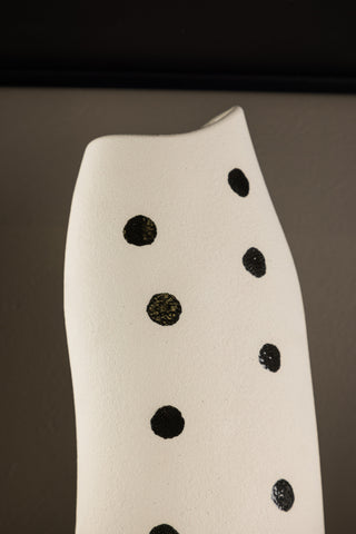 Venture Home Ernst Vas - Vita/Svarta Prickar - 12*9*23Hcm