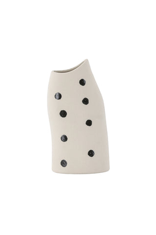 Venture Home Ernst Vas - Vita/Svarta Prickar - 12*9*23Hcm