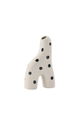 Venture Home Aya Vas - Vita/Svarta Prickar - 9*4*16Hcm