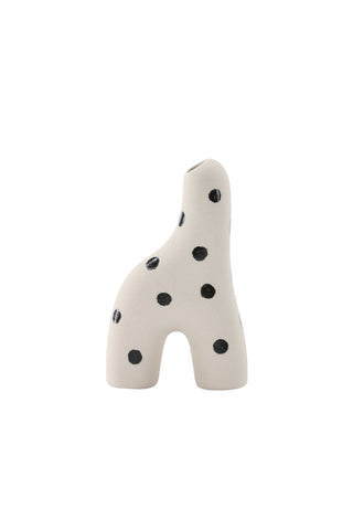 Venture Home Aya Vas - Vita/Svarta Prickar - 9*4*16Hcm