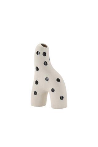 Venture Home Aya Vas - Vita/Svarta Prickar - 9*4*16Hcm