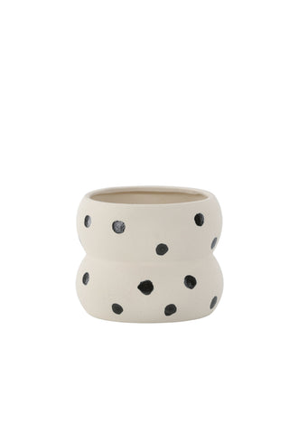 Venture Home Dapne Pot - Vita/Svarta Prickar - 16*16*13cm