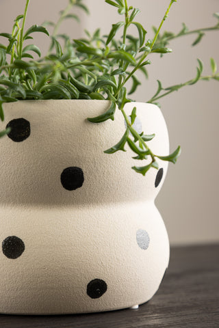 Venture Home Dapne Pot - Vita/Svarta Prickar - 16*16*13cm