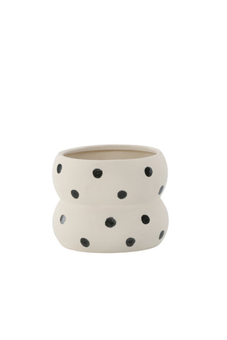 Venture Home Dapne Pot - Vita/Svarta Prickar - 16*16*13cm