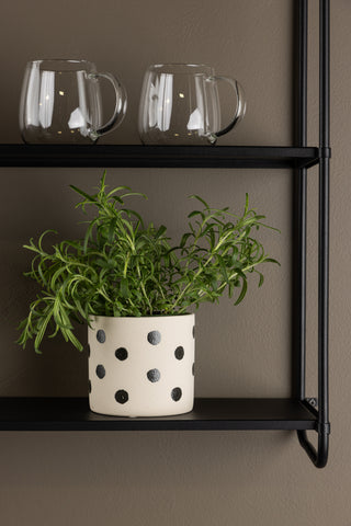Venture Home Sane Pot - Vita/Svarta Prickar - 11*11*10cm