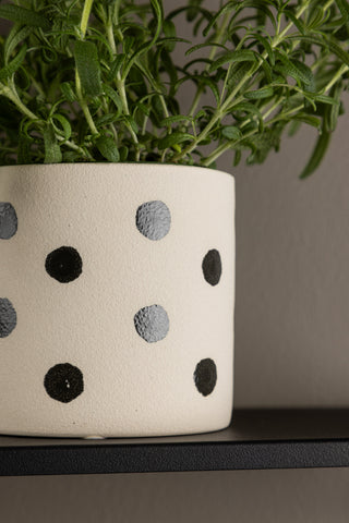 Venture Home Sane Pot - Vita/Svarta Prickar - 11*11*10cm