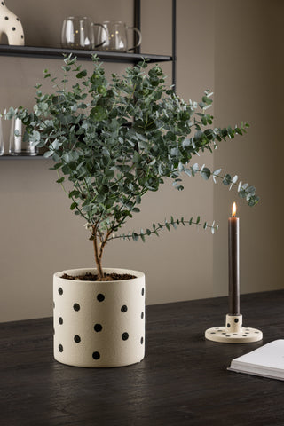 Venture Home Sane Pot - Vita/Svarta Prickar - 18*18*17cm