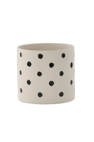 Venture Home Sane Pot - Vita/Svarta Prickar - 18*18*17cm