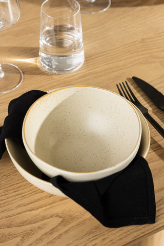 Venture Home Active Bowl 2-pack - Beige/Black Dots - 15*7Hcm