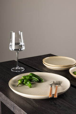 Venture Home Active Plate 2-pack - Beige/Svarta Prickar - 27*3Hcm