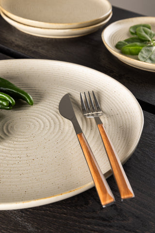 Venture Home Active Plate 2-pack - Beige/Svarta Prickar - 27*3Hcm