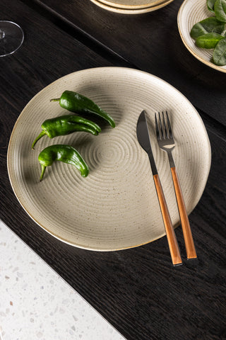 Venture Home Active Plate 2-pack - Beige/Svarta Prickar - 27*3Hcm
