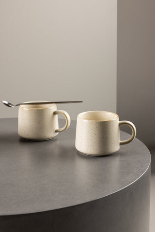 Venture Home Active Cup 2-pack - Beige/Black Dots - 9*8Hcm