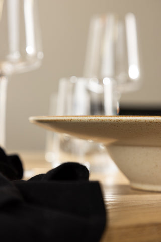 Venture Home Active Pasta Bowl 2-pack - Beige/Black Dots - 26*6cm