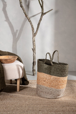 Venture Home Kanpur Jute - 45*ø35- -Rund-Naturlig/Grön
