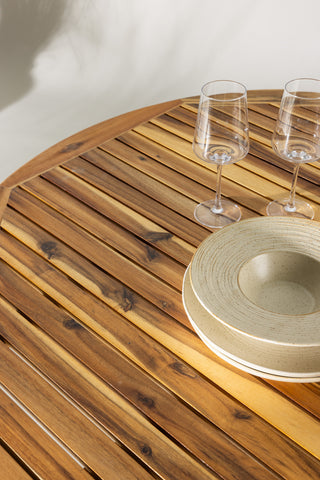 Venture Home Lumpur Matbord Acacia - Teaklook / Runt ø120**75