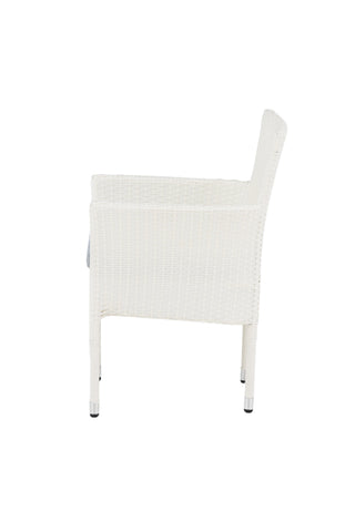 Venture Home Malina Matstol 2-pack Alumnium - Vit / Wicker