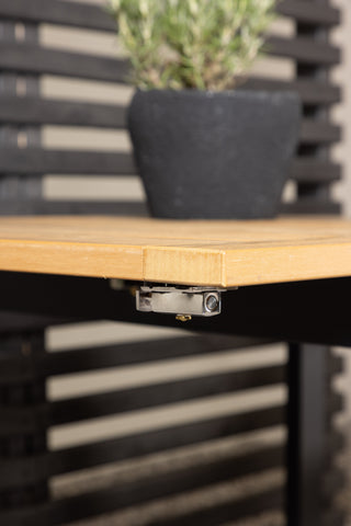 Venture Home Diego Cafetable Aluminium - Svart / Brun Aintwood - Rektangulär 70*70/130*