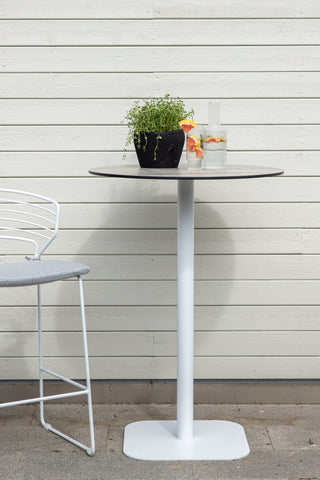 Venture Home Milano Bartable Steel - Vit / Rund ø70
