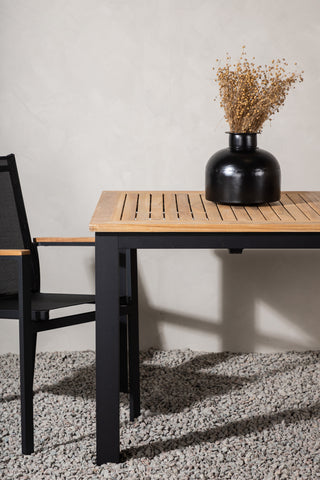 Panamabord 152/210 - Svart/Teak