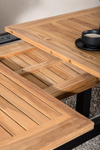 Panamabord 152/210 - Svart/Teak