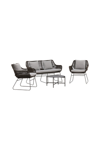 Venture Home Davao Loungeset Steel - Mörkgrå / Brun