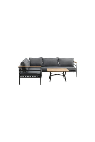 Venture Home Mexico Hörnsoffa - Svart Alu / Teak