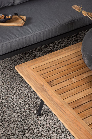 Venture Home Mexico Hörnsoffa - Svart Alu / Teak