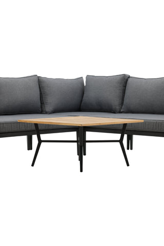 Venture Home Mexico Hörnsoffa - Svart Alu / Teak