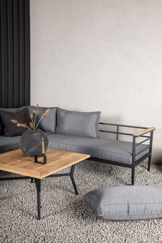 Venture Home Mexico Hörnsoffa - Svart Alu / Teak