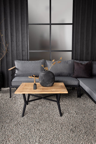 Venture Home Mexico Hörnsoffa - Svart Alu / Teak