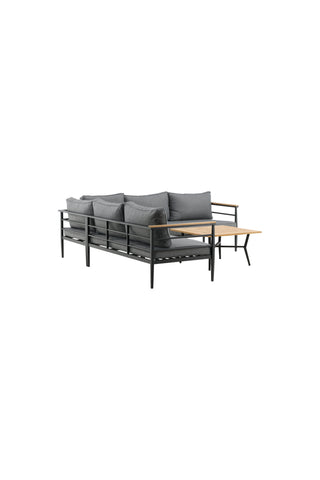 Venture Home Mexico Hörnsoffa - Svart Alu / Teak