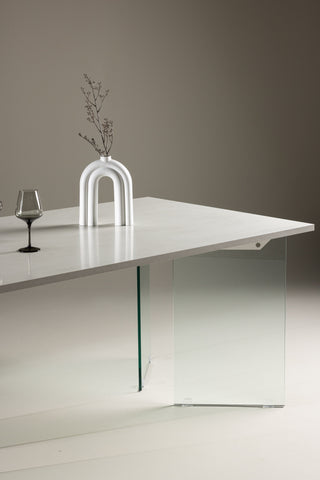 Venture Home Ester Matbord 100x180 cm - Glas / Concretelook