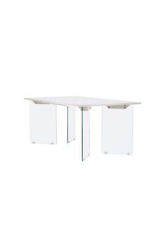 Venture Home Ester Matbord 100x180 cm - Glas / Concretelook