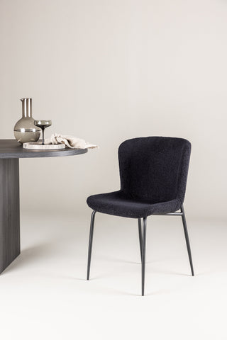 Venture Home Modesto Matstol 2-pack - Svart / Svart Teddy