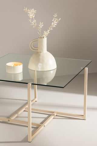 Venture Home Hybrid soffbord 80x80 cm - Glas/Natur /