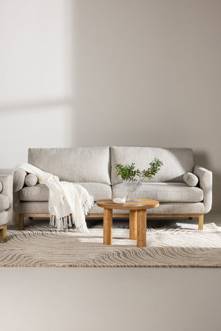 Venture Home Olympos 3-sits soffa - Woodlook / Beige