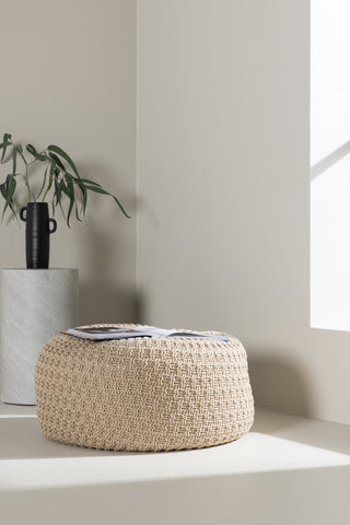 Venture Home Sam rund sittpuff - ⌀45 / Beige