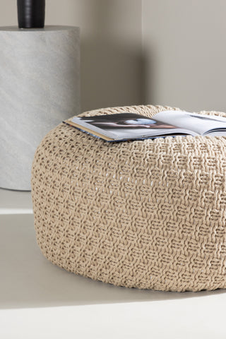 Venture Home Sam rund sittpuff - ⌀45 / Beige