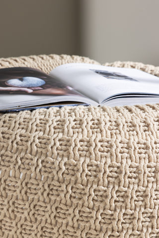 Venture Home Sam rund sittpuff - ⌀45 / Beige