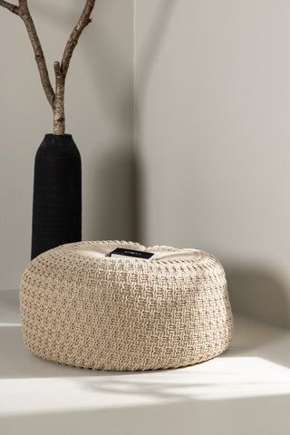 Venture Home Sam rund sittpuff - ⌀60 / Beige