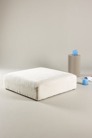 Venture Home Davie sittpuff 100*100 - Beige fuskpäls /