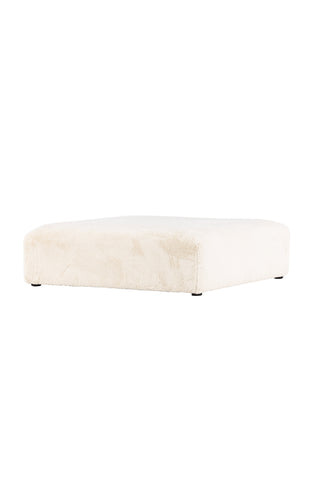 Venture Home Davie sittpuff 100*100 - Beige fuskpäls /