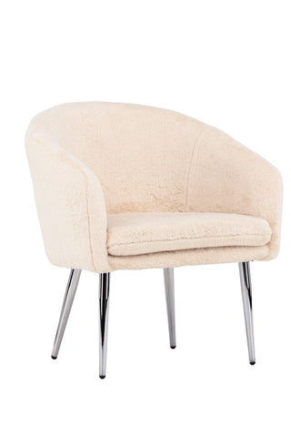 Venture Home Wanda Fåtölj - Beige fuskpäls /