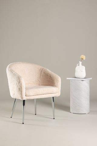 Venture Home Wanda Fåtölj - Beige fuskpäls /