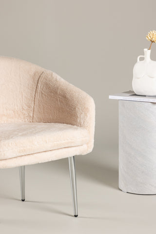Venture Home Wanda Fåtölj - Beige fuskpäls /