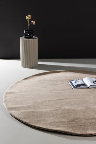 Venture Home Leni 100 % polyester - ø200- -Rund-Beige