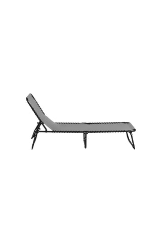 Venture Home Majken Solsäng Oxford tyg/Stål - Svart/Grå / 60*190*32