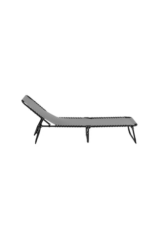 Venture Home Majken Solsäng Oxford tyg/Stål - Svart/Grå / 60*190*32