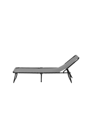Venture Home Majken Solsäng Oxford tyg/Stål - Svart/Grå / 60*190*32